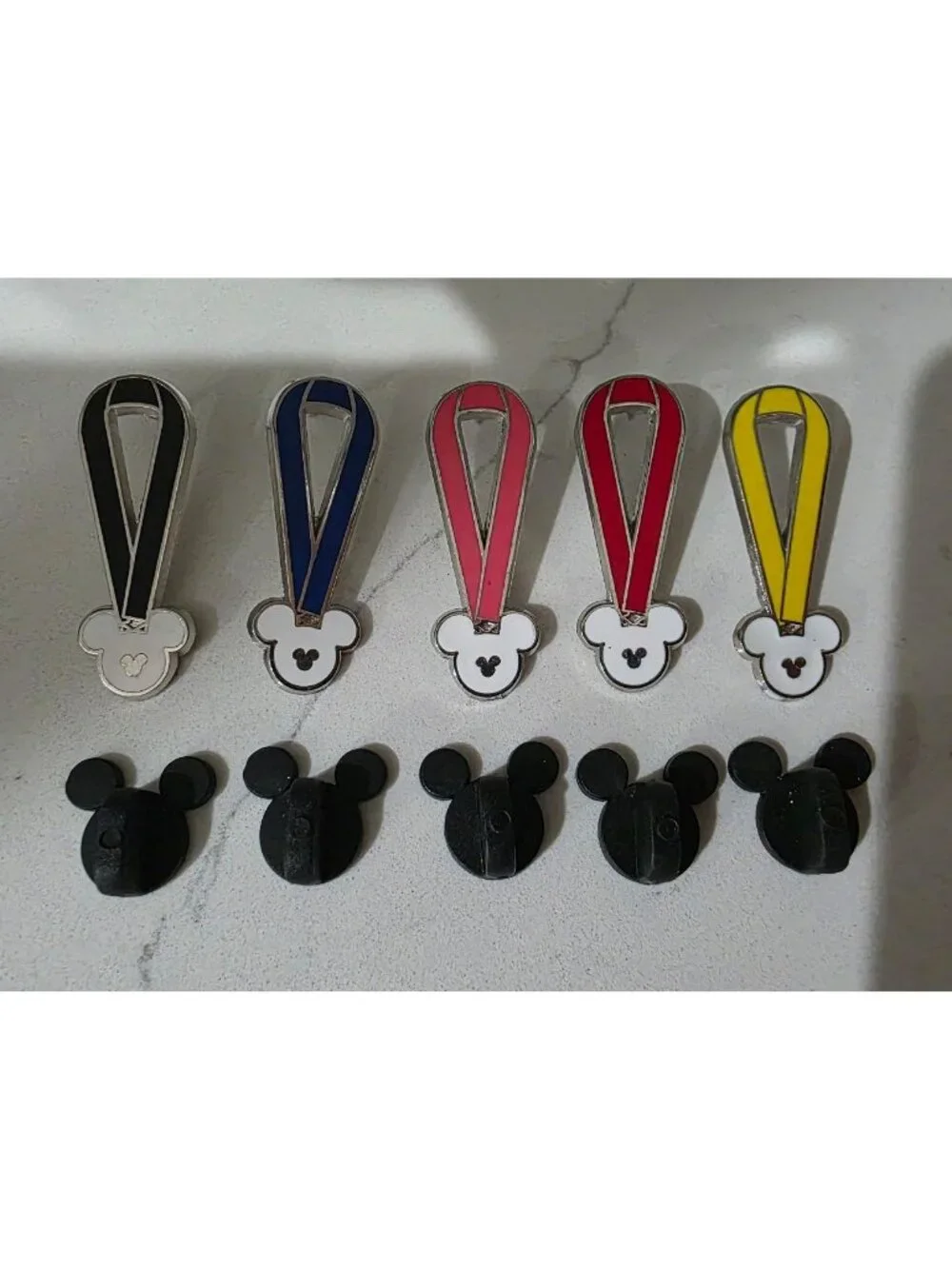 2010 Disney Cast Lanyard Medal Hidden Mickey Tradeable Pins Complete Set